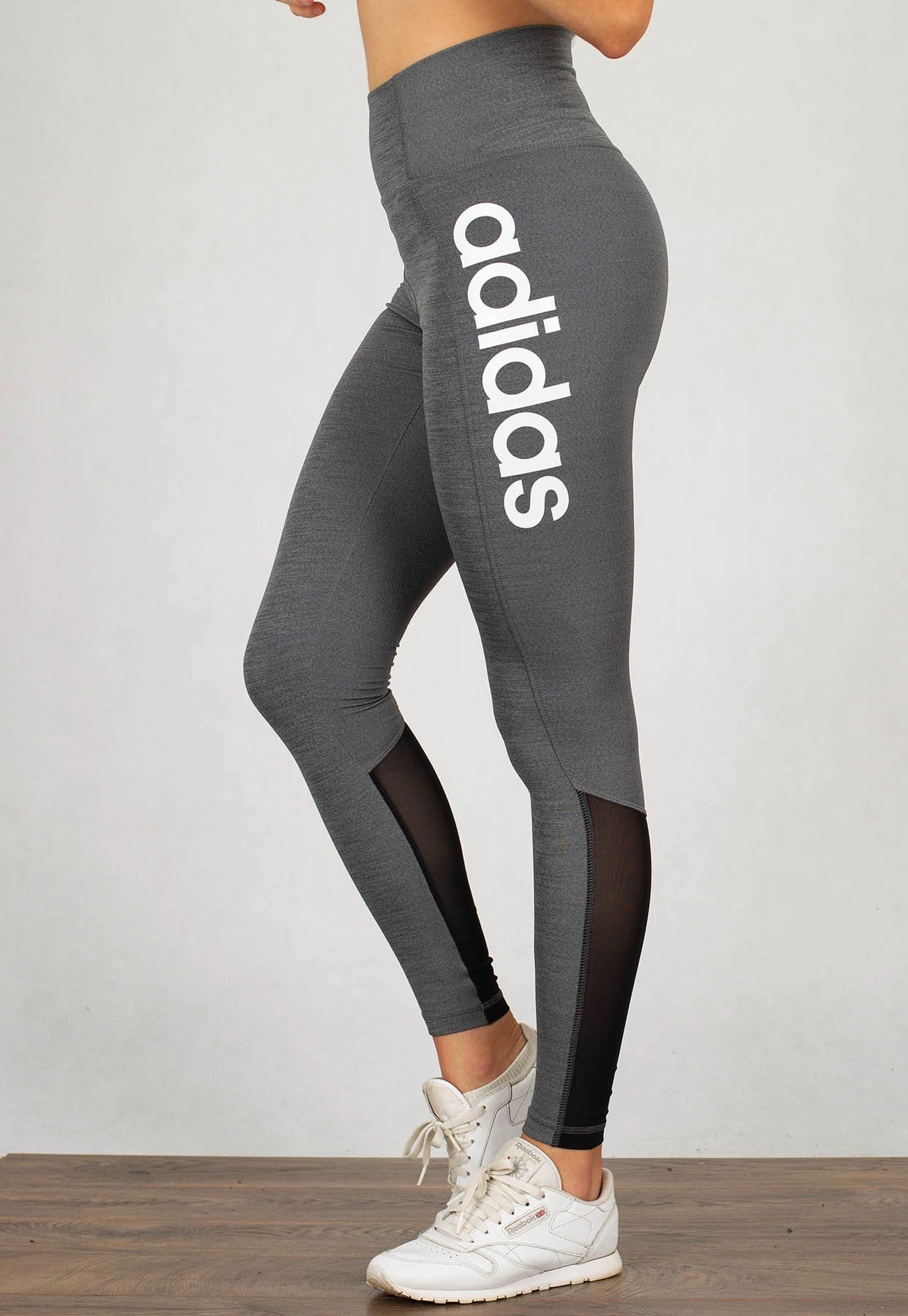 Legginsy Adidas Women D2M Logo High Rise Long Tight DU2300 szare