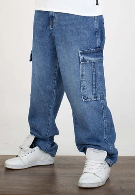Spodnie I8 Denim BAG104 Baggy Cargo medium blue