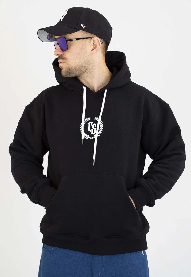 Bluza Ciemna Strefa Z Kapturem Oversize CS Laur czarno biała