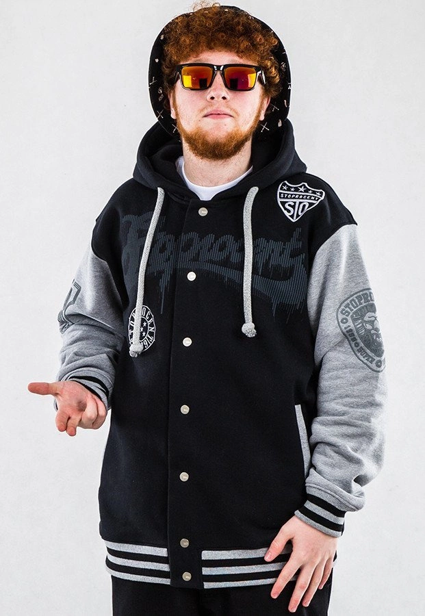Bluza Stoprocent Varsityhood czarno szara