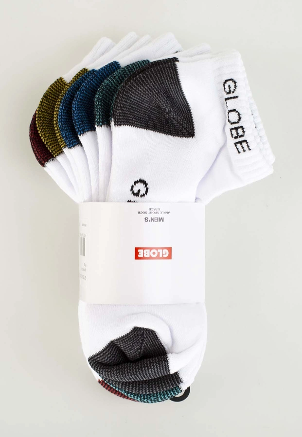 Skiety Globe Ingles Ankle 5-Pak White Assorted 