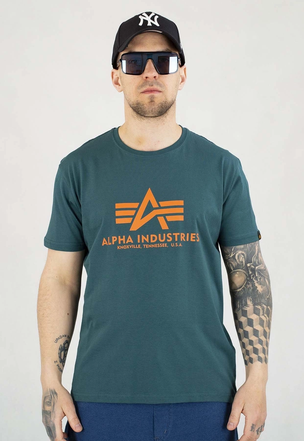 T-shirt Alpha Industries Basic T 2Pack 106524 czarny ciemny zielony