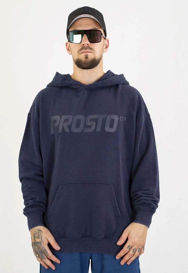 Bluza Prosto Z kapturem Big Log sprana granatowa