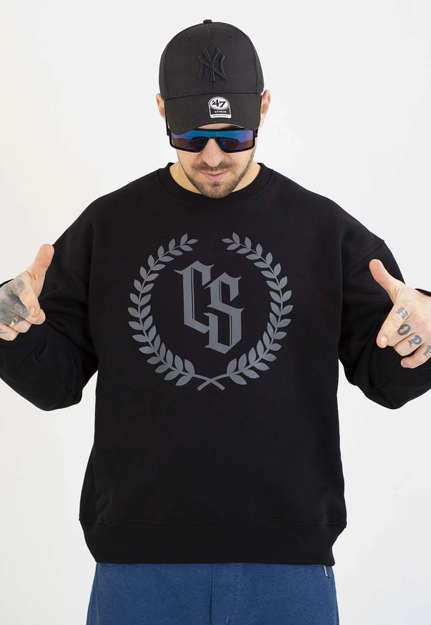 Bluza Ciemna Strefa Bez Kaptura Oversize CS Laur czarno szara