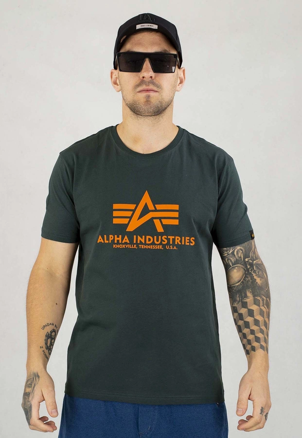 T-shirt Alpha Industries Basic T 2Pack 106524 czarny ciemny zielony