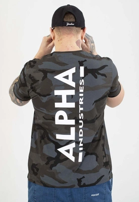 T-shirt Alpha Industries Back Print 128507C czarny camo