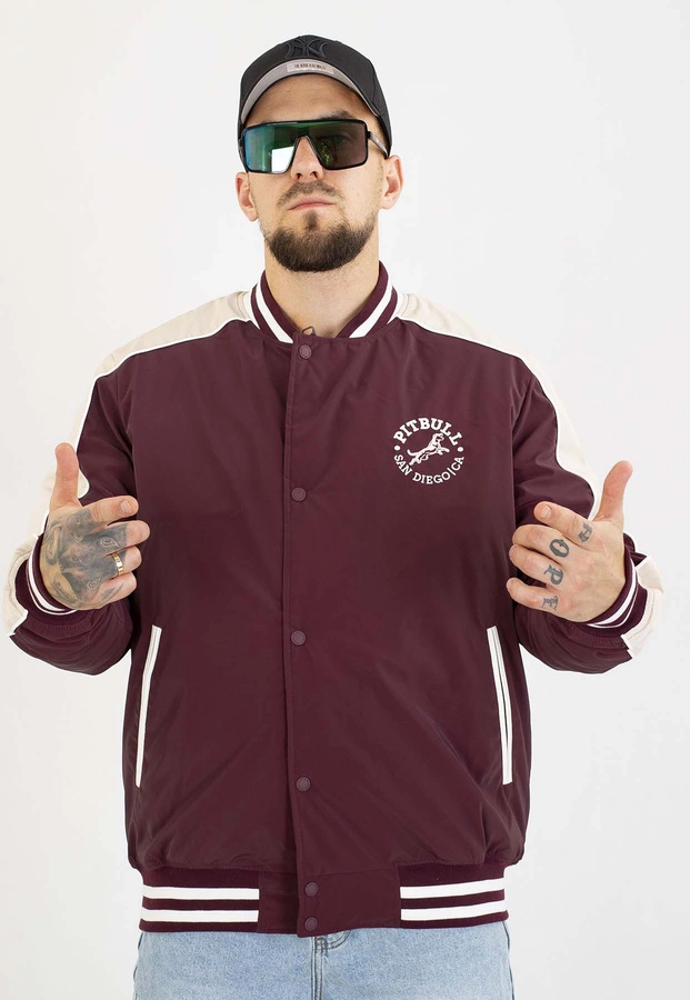 Kurtka Pit Bull Przejściowa Manolito Baseball burgundy