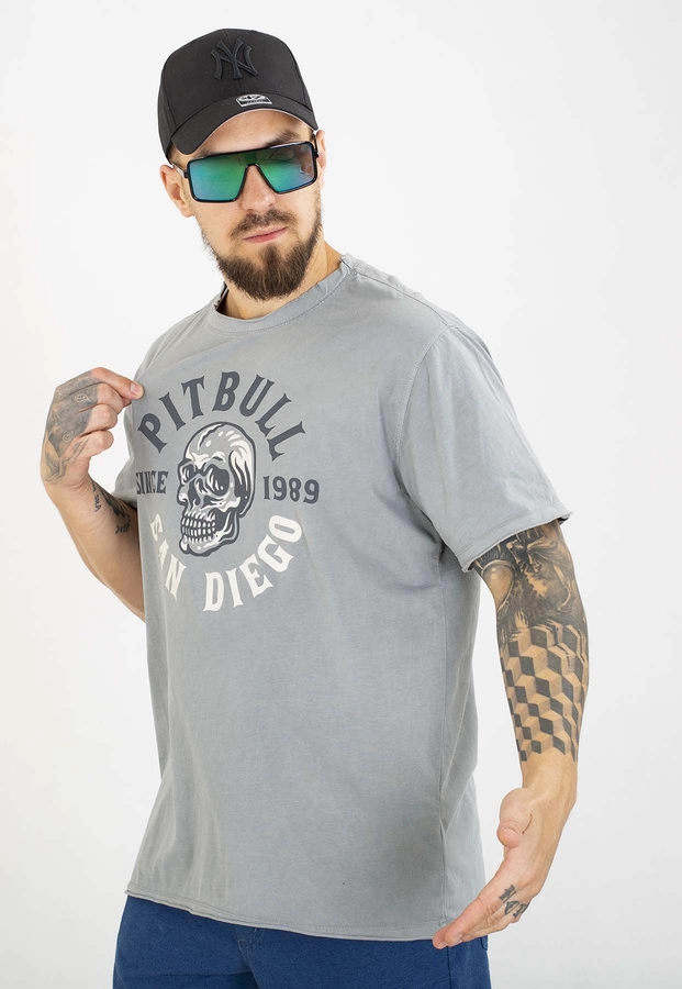T-shirt Pit Bull Skull Logo 190 grey