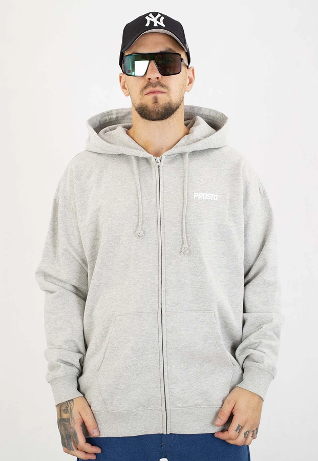 Bluza Prosto Z kapturem ZIP Logo szara