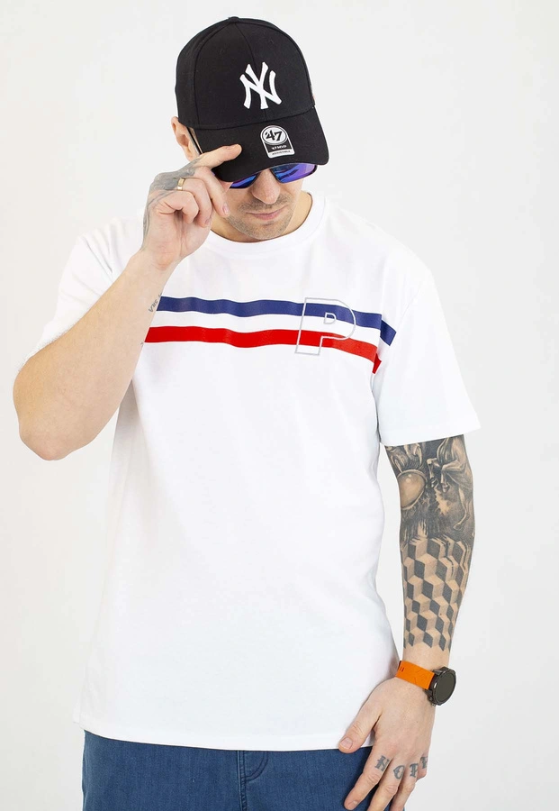 T-shirt Patriotic P Double Line biały