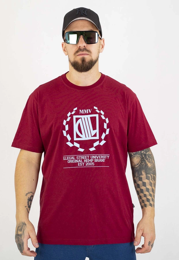 T-shirt Diil Laur bordowo błękitny