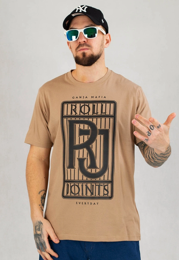 T-shirt Ganja Mafia RJ beżowy