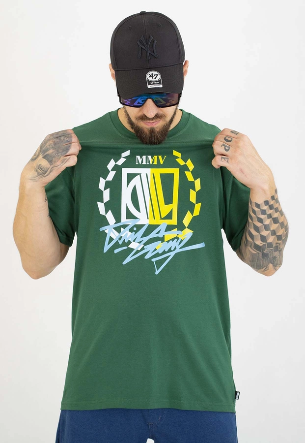 T-shirt Diil Laur Gang zielono żółty