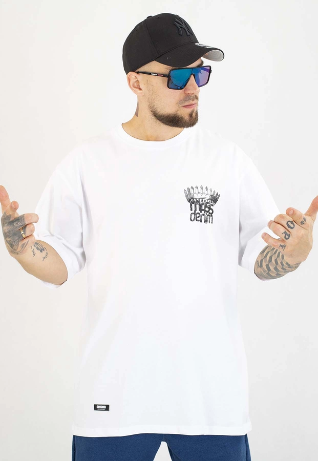T-shirt Mass Crown biały