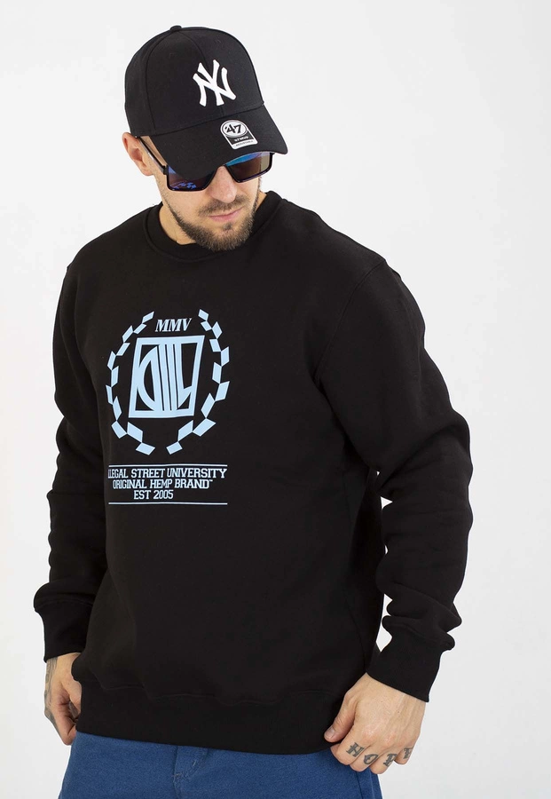 Bluza Diil Bez Kaptura Laur czarno niebieska