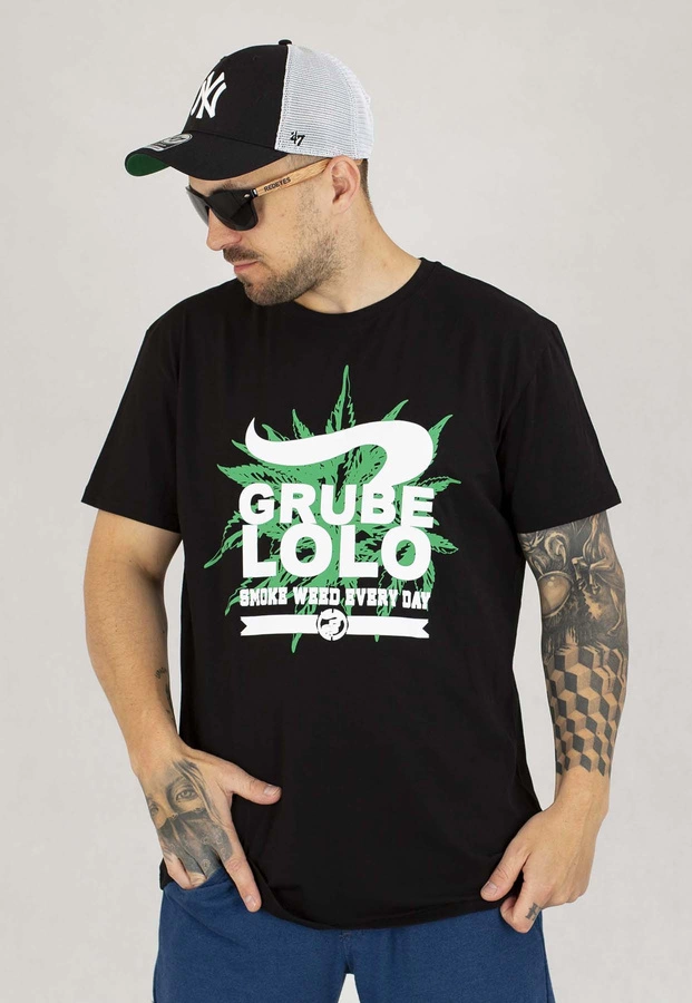 T-shirt Grube Lolo Weed czarny