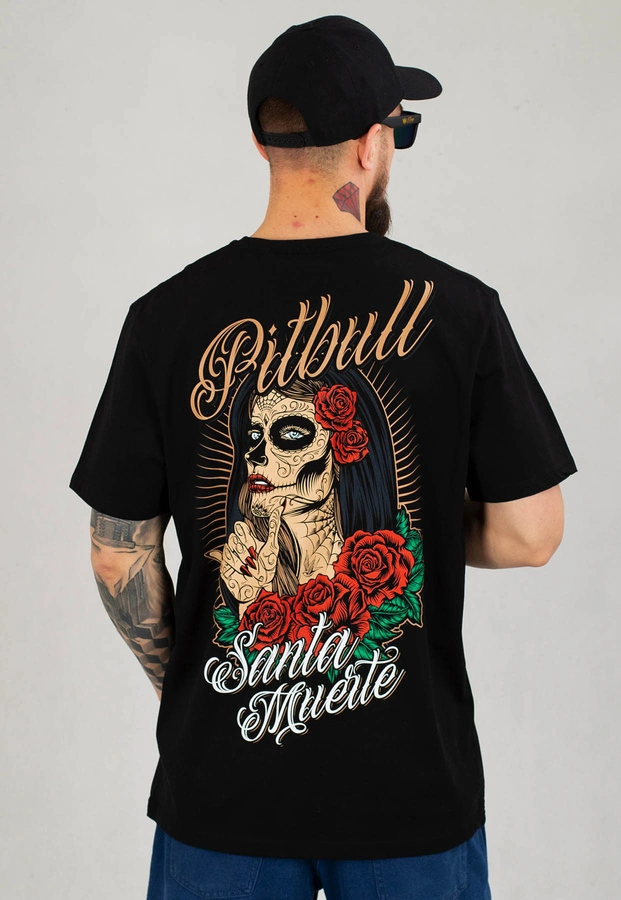 T-shirt Pit Bull Middle Santa Muerte 23 czarny