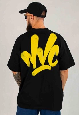 T-shirt Nice View Brand Big Back czarno żółty