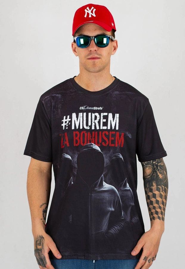 T-shirt Ciemna Strefa Murem Za Bonusem czarny