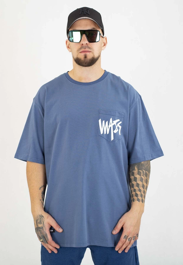 T-shirt Mass Pocket Sign niebieski