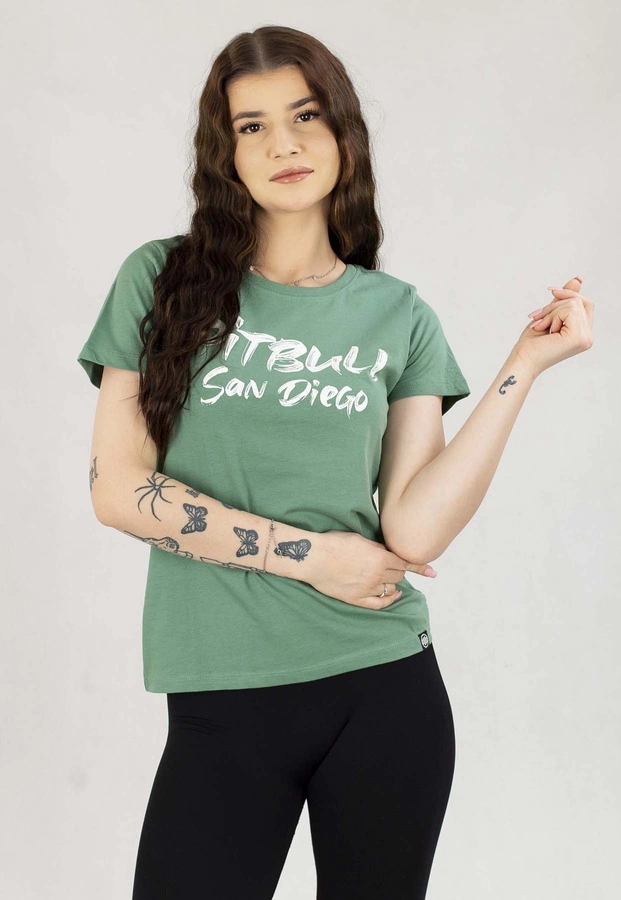 T-Shirt Pit Bull Slim Fit Brush miętowy