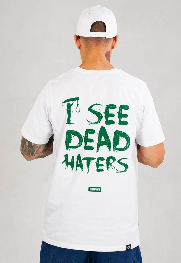 T-shirt Diamante Wear I See Dead Haters biało zielony