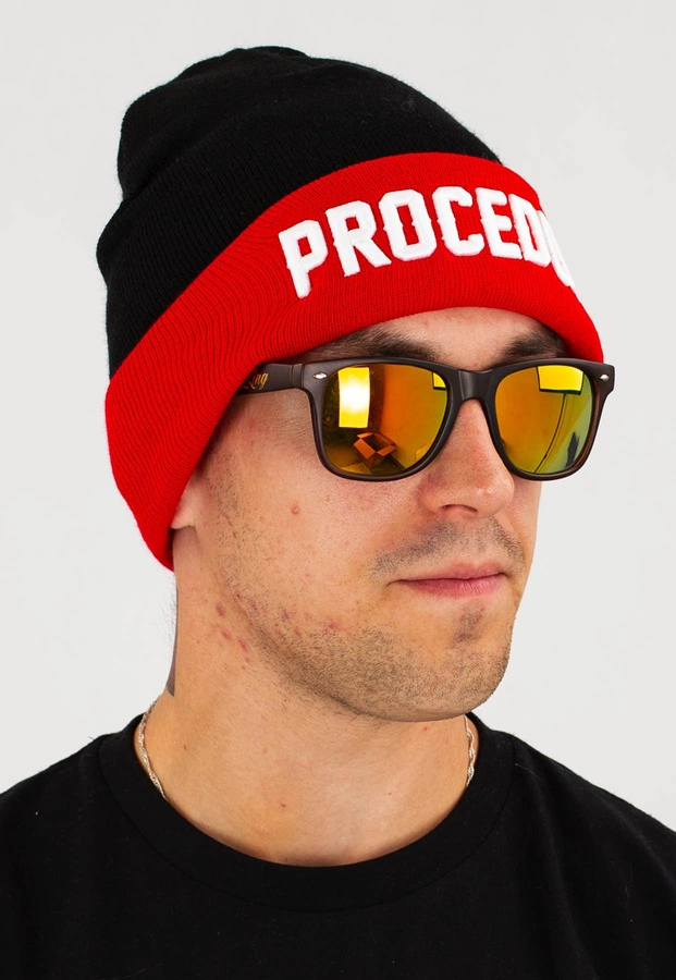 Czapka Zimowa Chada Proceder 19 Haft czarno czerwona