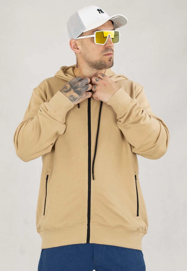 Bluza Pit Bull Z Kapturem ZIP Terry Small Logo beżowa