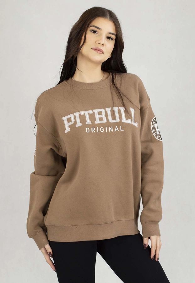 Bluza Pit Bull Bez Kaptura Oversize Tyrian brązowa