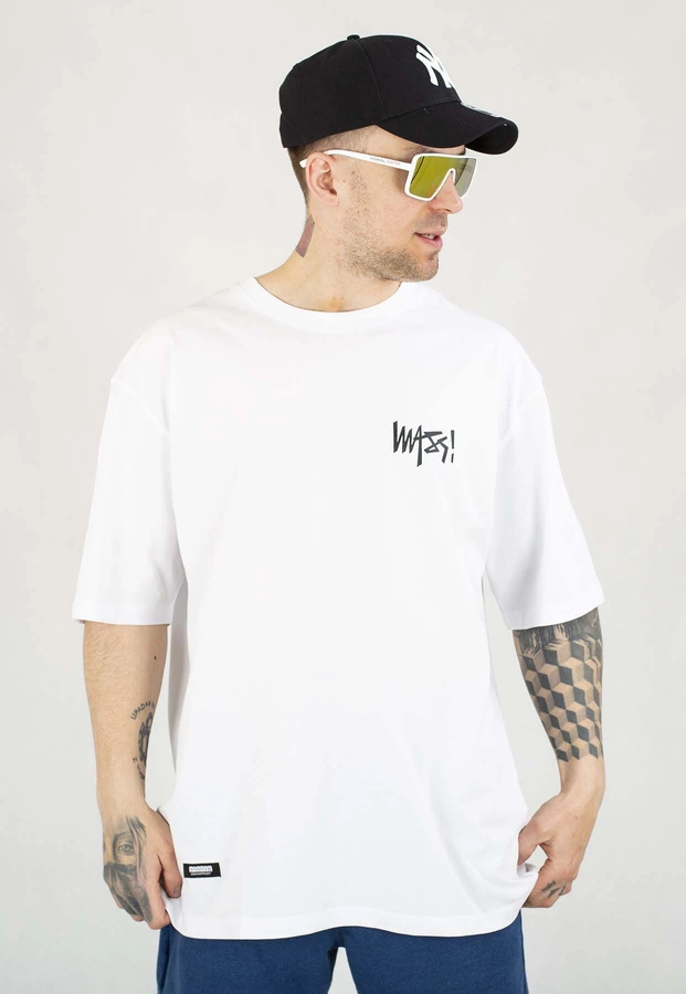 T-shirt Mass Maoi biały