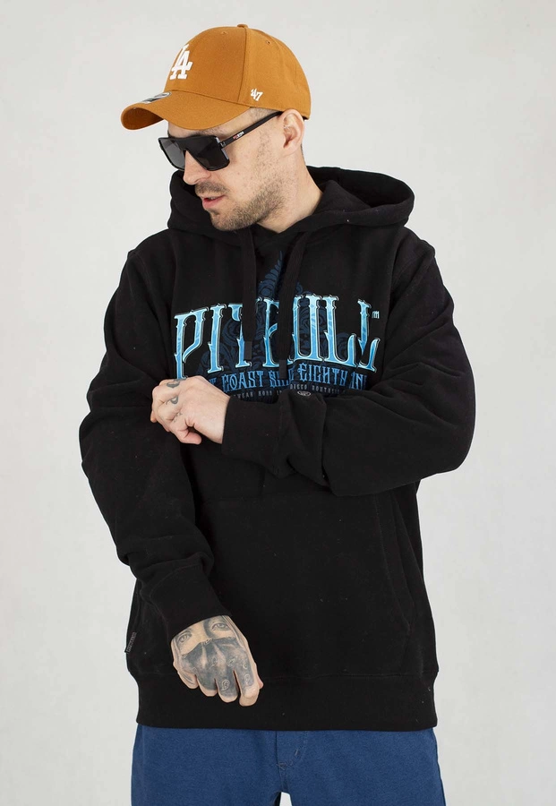 Bluza Pit Bull Z Kapturem Blue Skull czarna