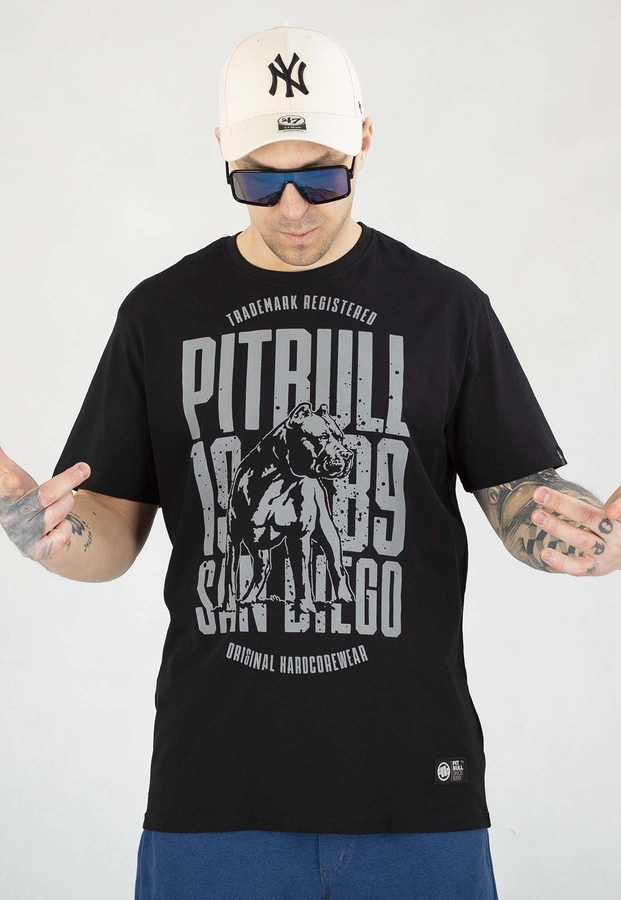 T-shirt Pit Bull San Diego Dog czarny