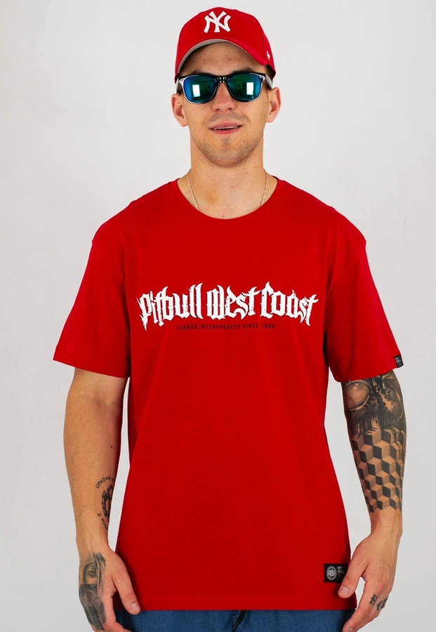 T-shirt Pit Bull Terror Inc czerwony