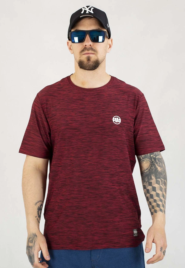 T-shirt Pit Bull Casual Sport Small Logo burgundy melange