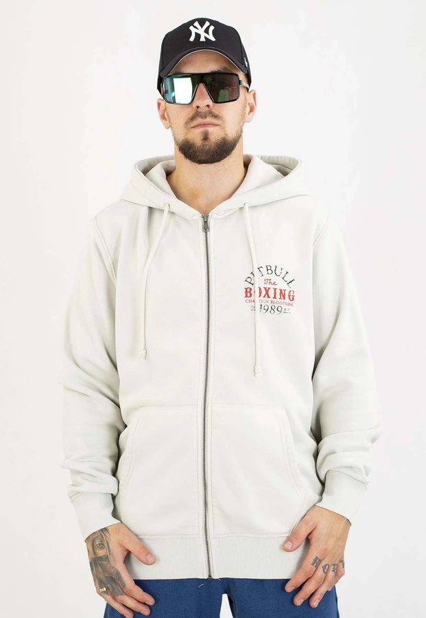 Bluza Pit Bull Z Kapturem ZIP Champion Bloodline white stone