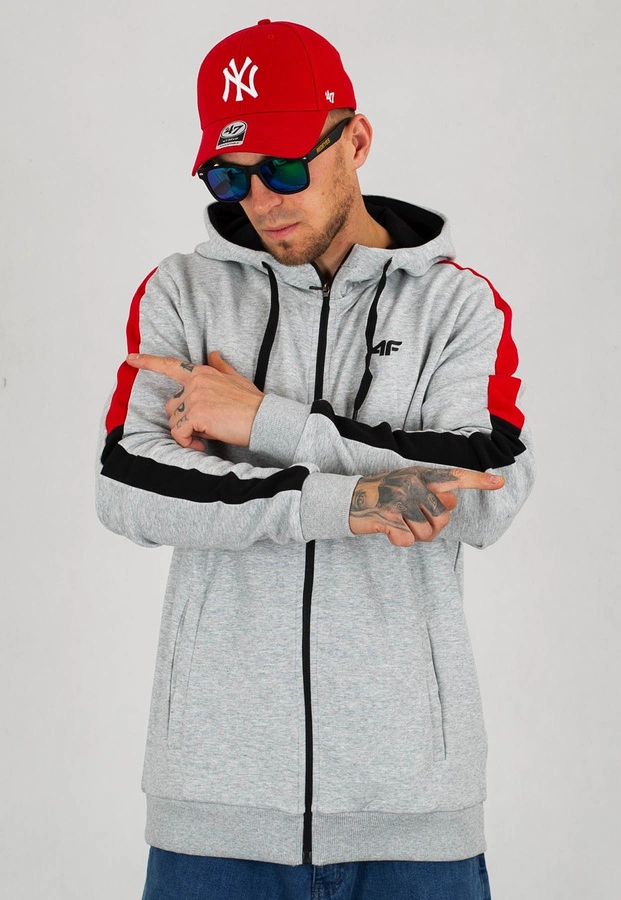 Bluza 4F BLM018 ZIP jasno szara