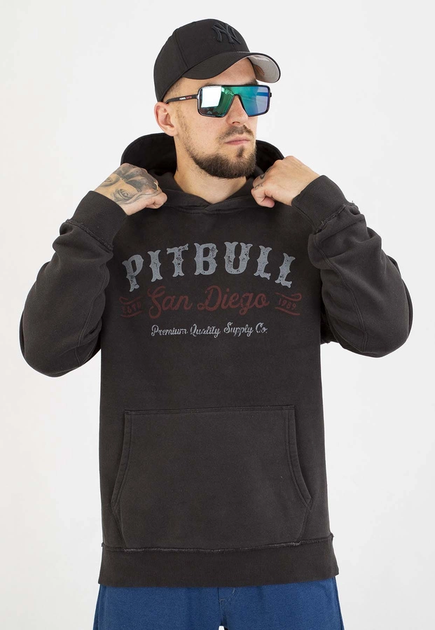 Bluza Pit Bull Z Kapturem Strenght & Respect washed dark graphite