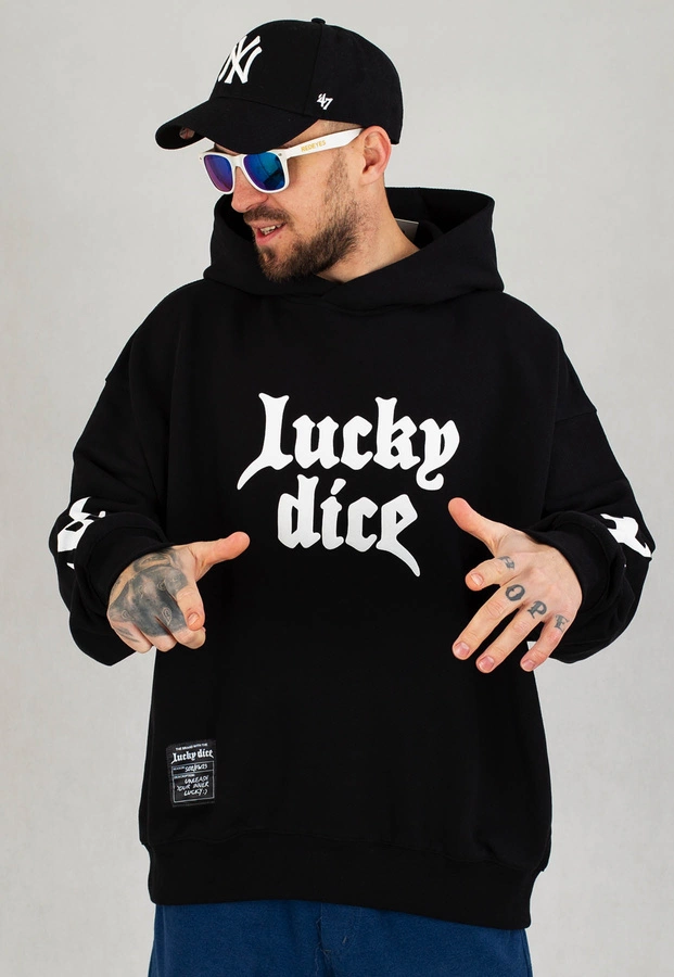 Bluza Lucky Dice Z Kapturem Gothic czarna