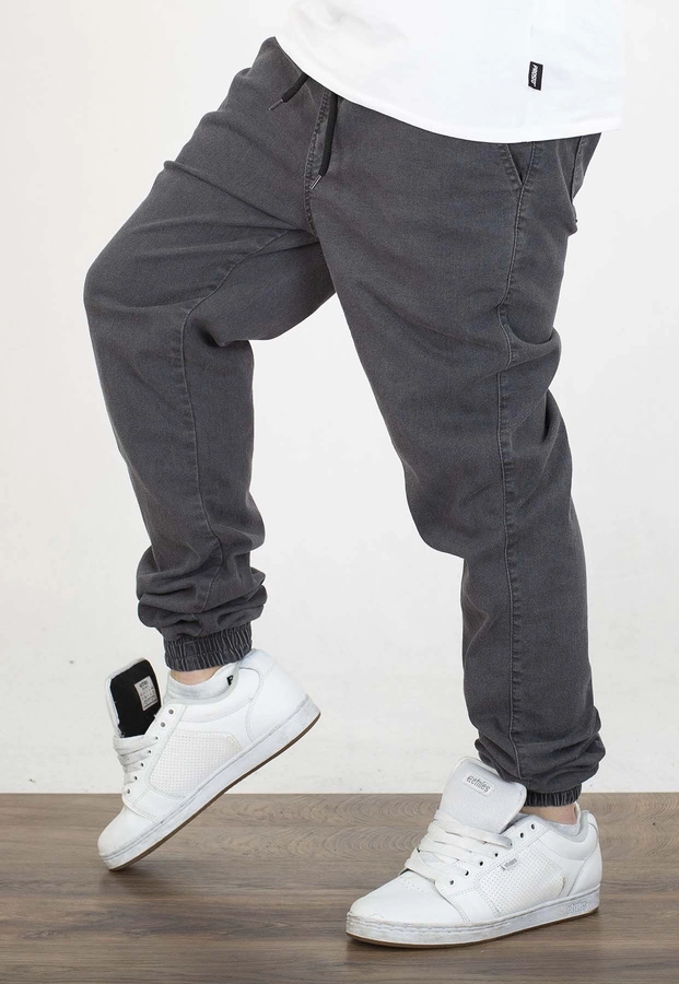 Spodnie Chada Jeans Joggery Kastet Logo szare