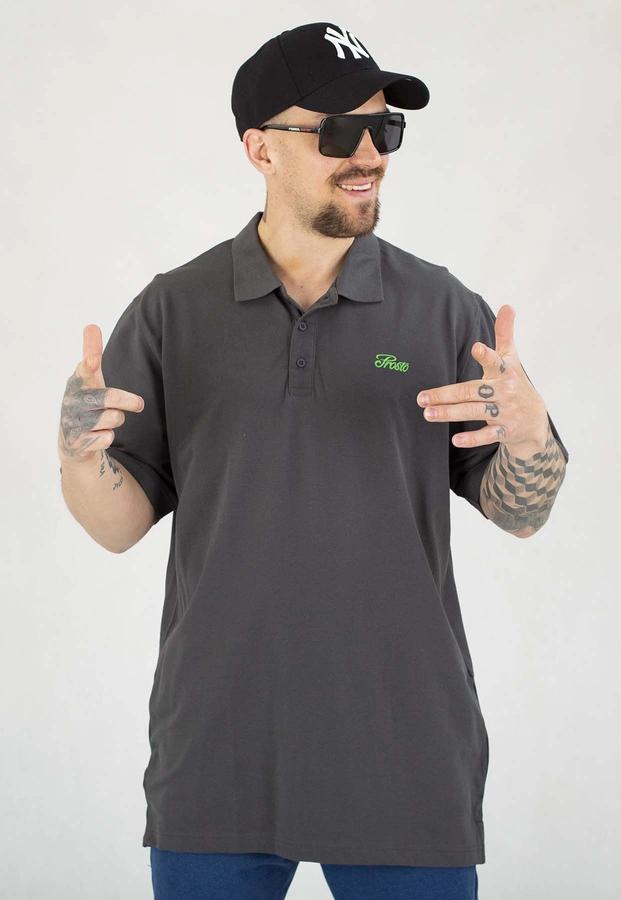 T-shirt Polo Prosto Lior grafitowy