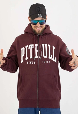 Bluza Pit Bull Z Kapturem ZIP Norton dark burgundy