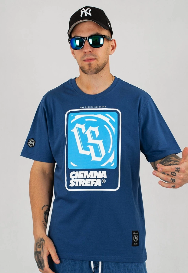 T-shirt Ciemna Strefa CS Block granatowy