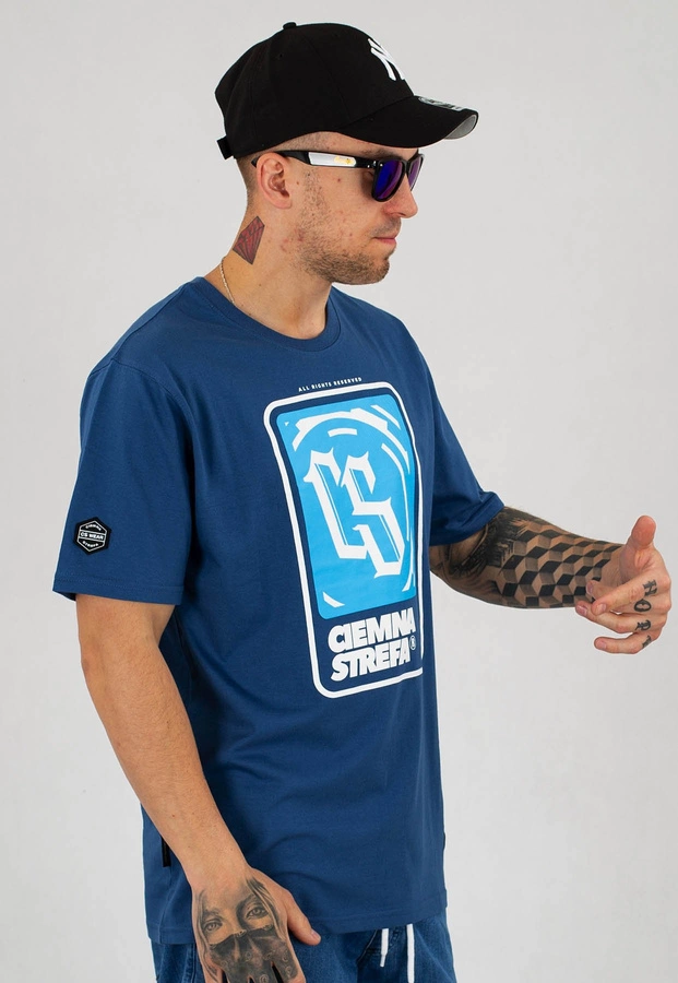T-shirt Ciemna Strefa CS Block granatowy