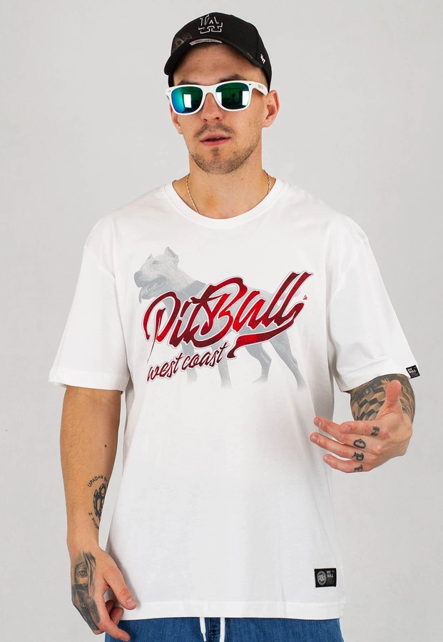 T-shirt Pit Bull Red Nose II biały