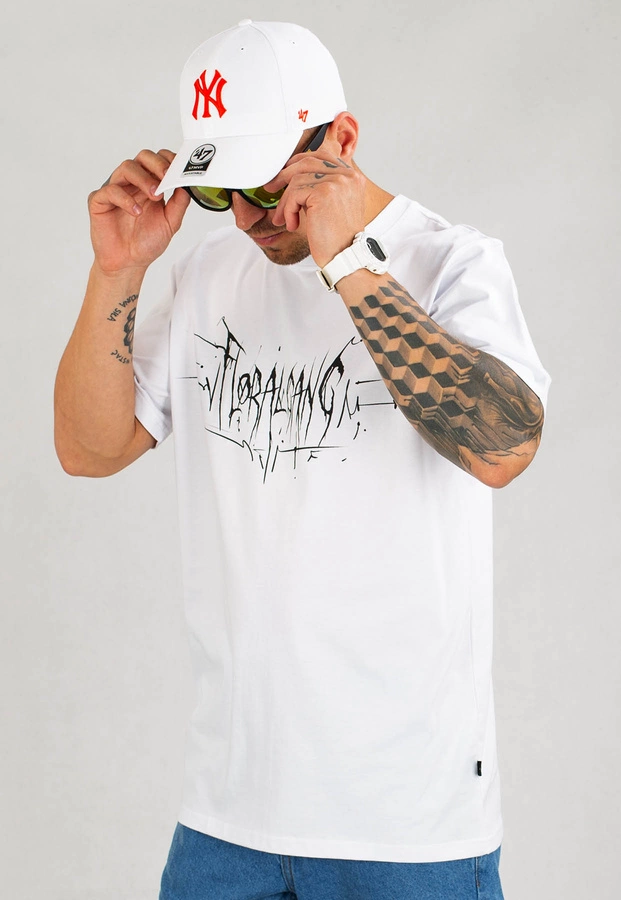 T-shirt Floral Gang Fleck biały