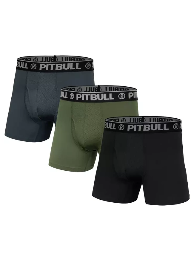 Bokserki Pit Bull 3 Pack Sport Mikrofibra oliwkowe grafitowe czarne