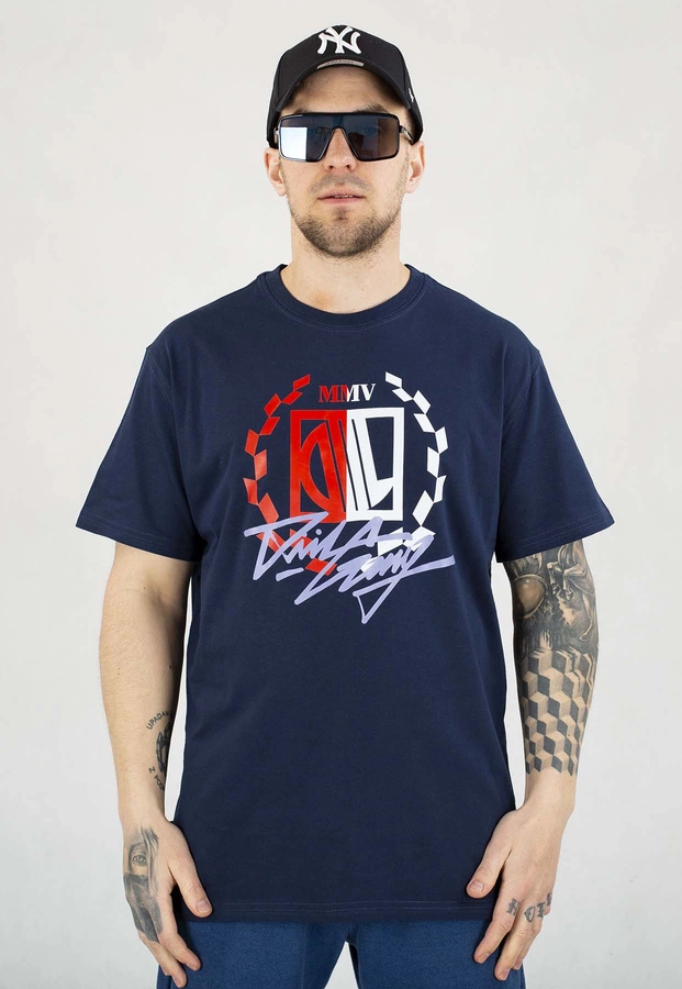 T-shirt Diil Laur Gang biało błękitny