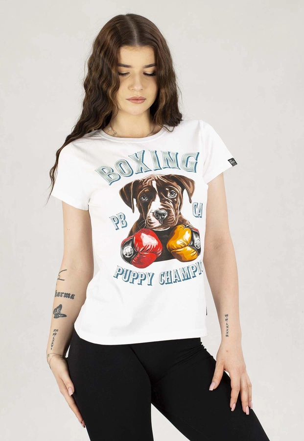 T-Shirt Pit Bull Lil'Champ biały