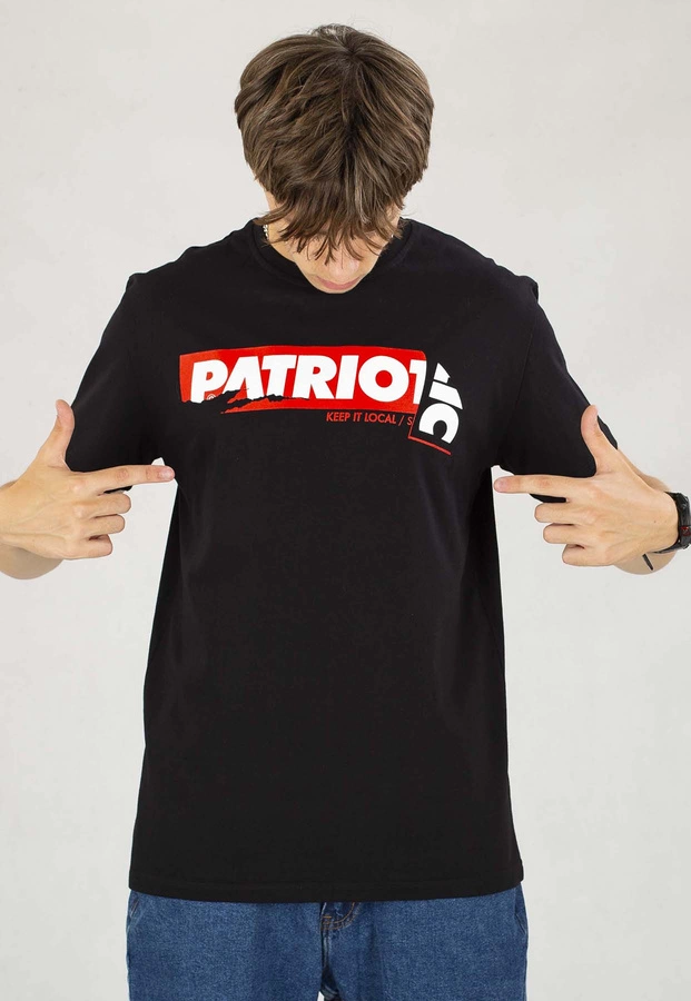 T-shirt Patriotic Sticker czarny