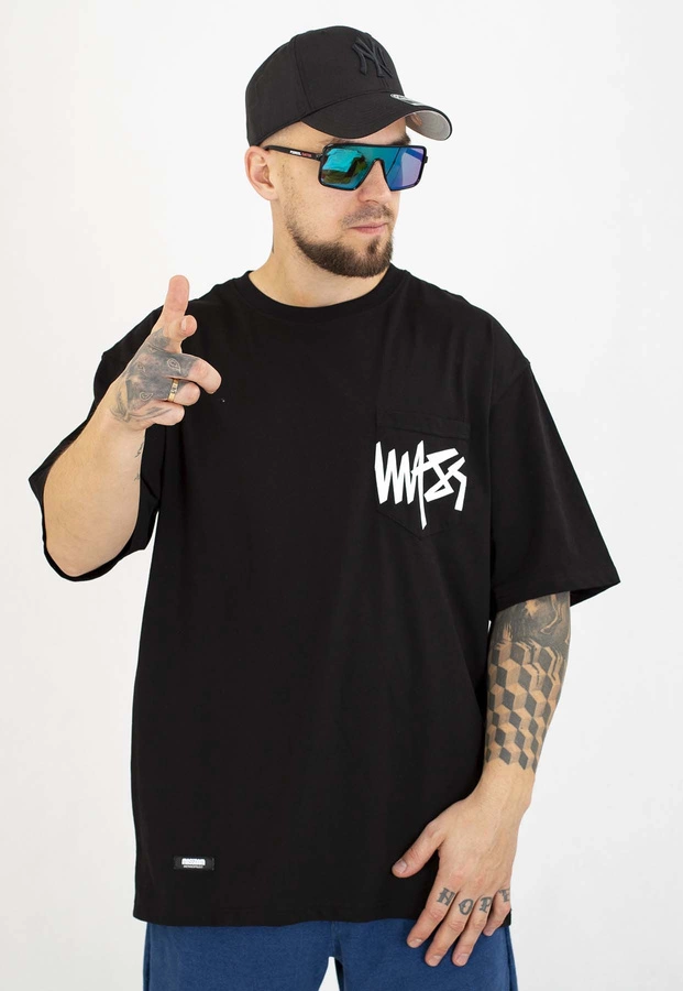 T-shirt Mass Pocket Sign czarny